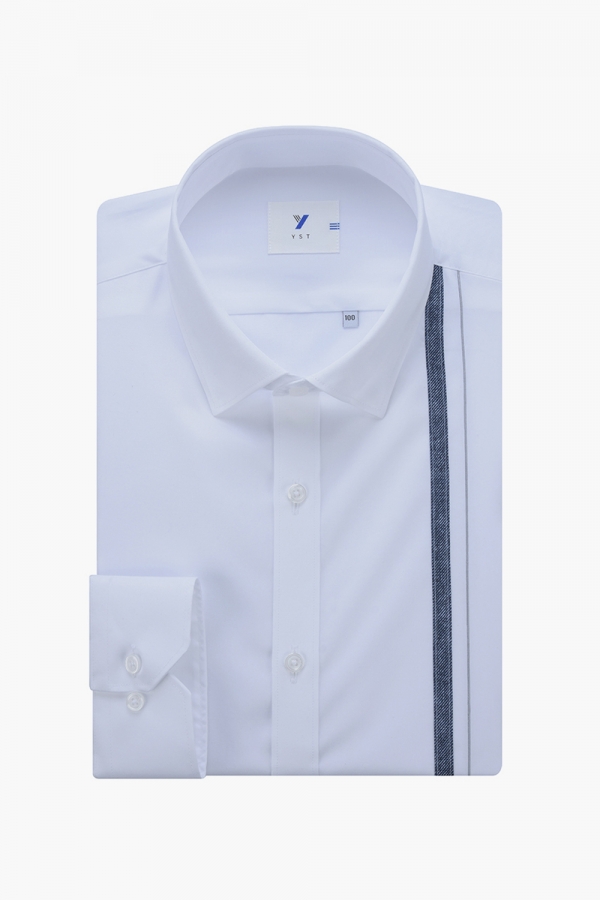 [공식스토어] Y스타일 면혼방 세로 포인트 슬림핏 셔츠 YJ3SYS721WH