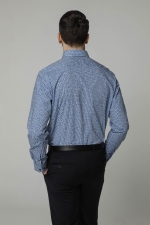 [공식스토어] 면혼방 투톤 패턴 슬림핏 셔츠 YJ3SUS546BL