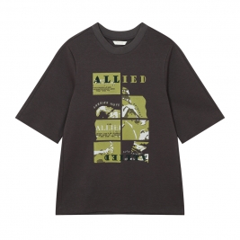 하프 소매 아트웍 티셔츠 CN3FTS701GY