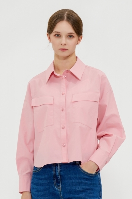 켈리 와이드 아웃포켓 크롭 셔츠 핑크 CN4MBL303PI